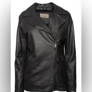 Giorgio Brato Black Leather Biker Jacket Sz:46-M/L